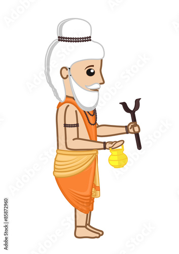 Old Cartoon Indian Saint Character photo