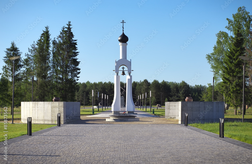 Chapel in the Victory Park, in the town of Smorgon, Belarus. Mem