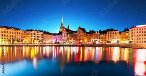 Night scenery of Stockholm, Sweden