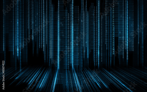 black blue binary system code background