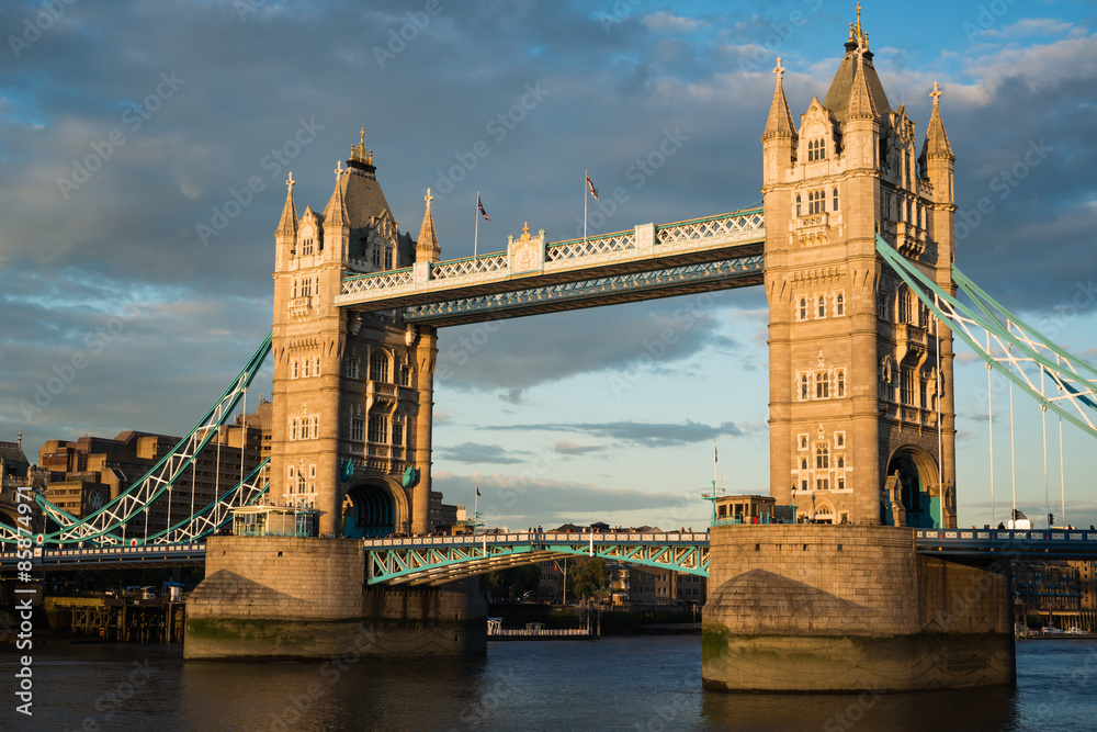 Tower Bridge in the thames at sunset