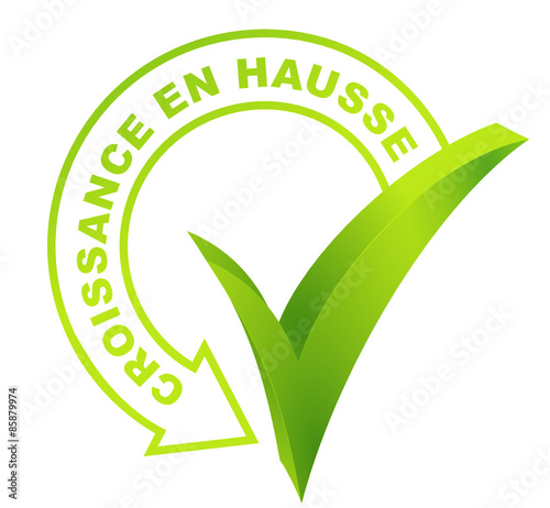 croissance en hausse sur symbole validé vert
