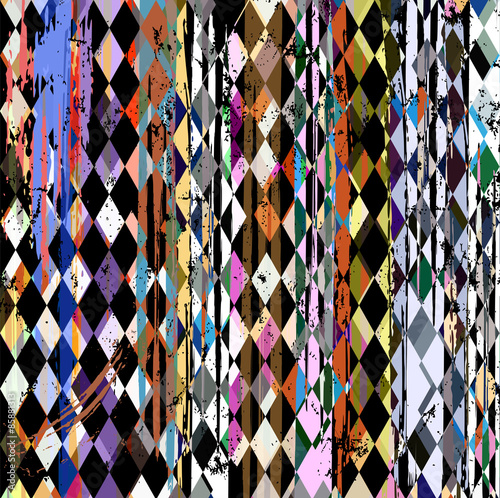 abstract geometric pattern background, with paint strokes, splas