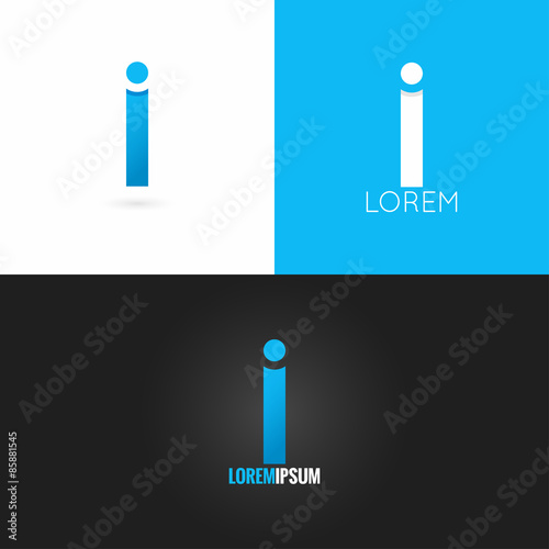 letter I logo design icon set background