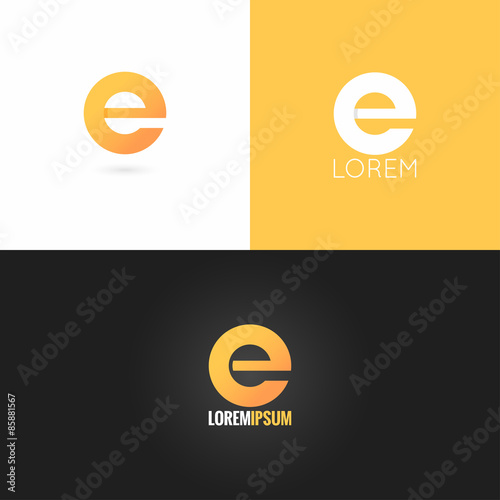 letter E logo design icon set background