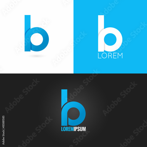 letter B logo design icon set background