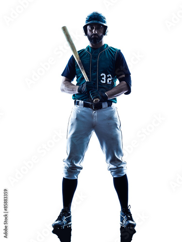 Photography man baseball player silhouette isolated