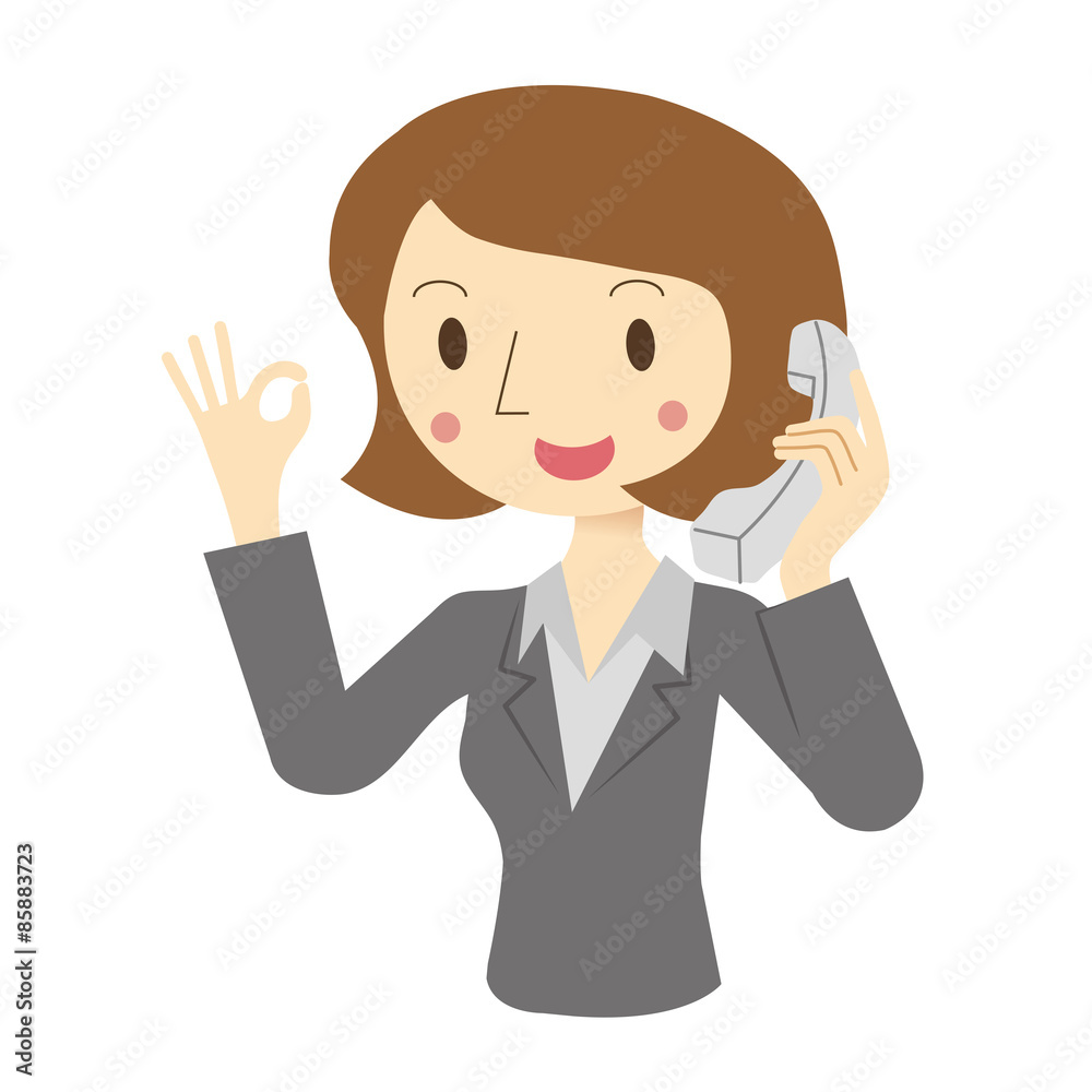 電話をしている女性 電話をしている女性