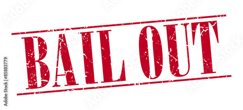 bail out red grunge vintage stamp isolated on white background