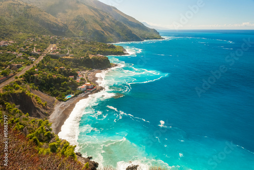 Leinwand Poster Aerial view of the coastline near Maratea (southern Italy)