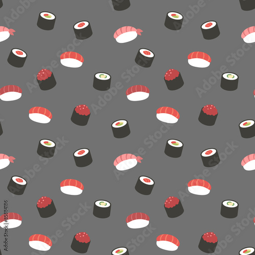 Seamless sushi pattern.