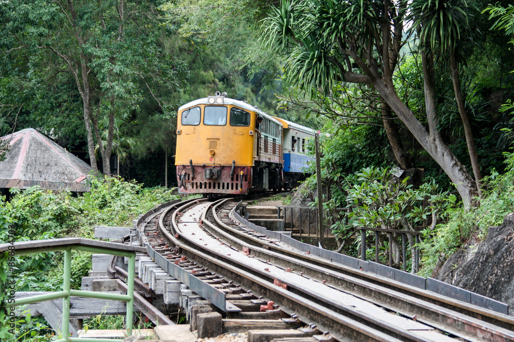 Naklejka premium Old train on death railway ,Kanchanaburi