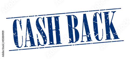 cash back blue grunge vintage stamp isolated on white background