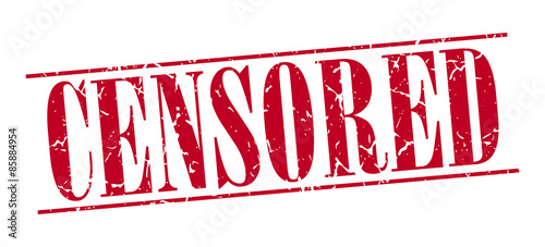censored red grunge vintage stamp isolated on white background
