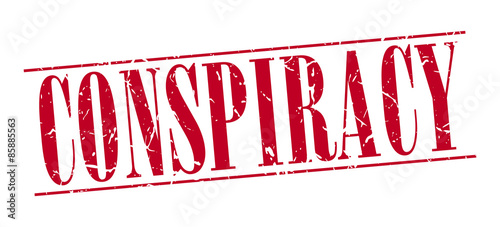 conspiracy red grunge vintage stamp isolated on white background