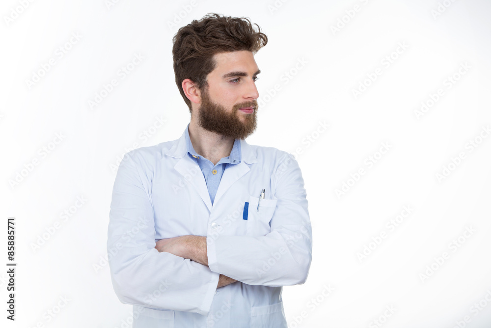 self confident practitioner with a lab coat self confident practitioner with a lab coat