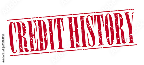 credit history red grunge vintage stamp isolated on white background