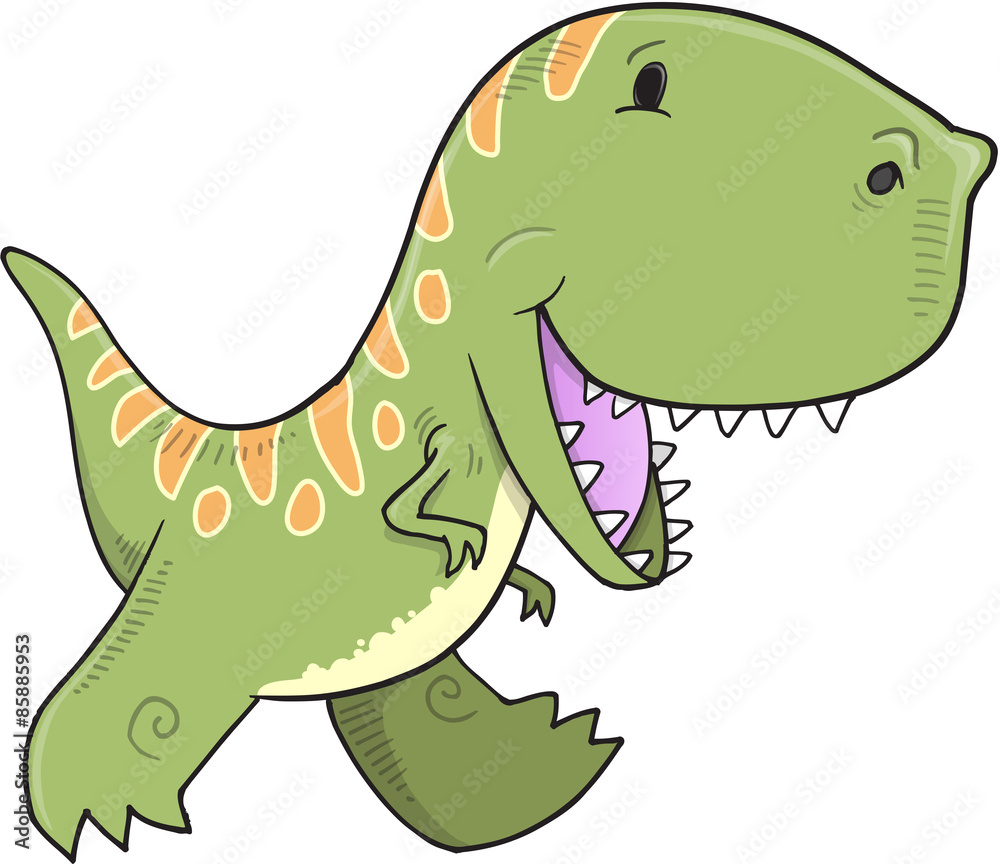 Cute Tyrannosaurus Dinosaur Vector Illustration Art