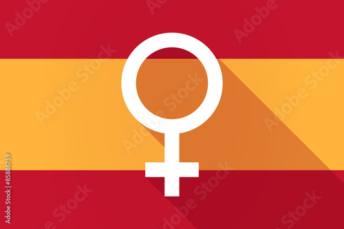 Spain  long shadow flag with a female sign