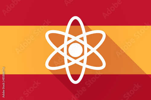 Spain long shadow flag with an atom