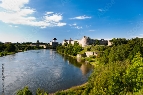 Two fortresses and river between (Ivangorod and Narva)