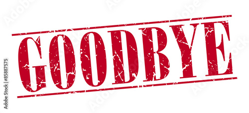 goodbye red grunge vintage stamp isolated on white background