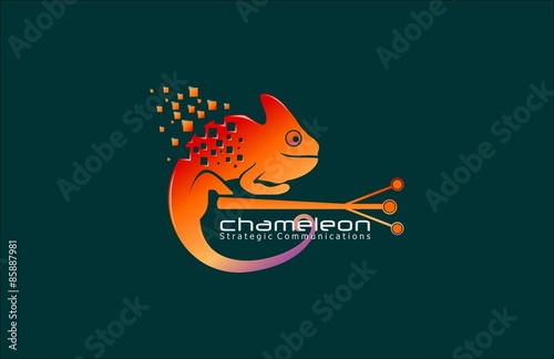 chameleon abstract logo strategic connection