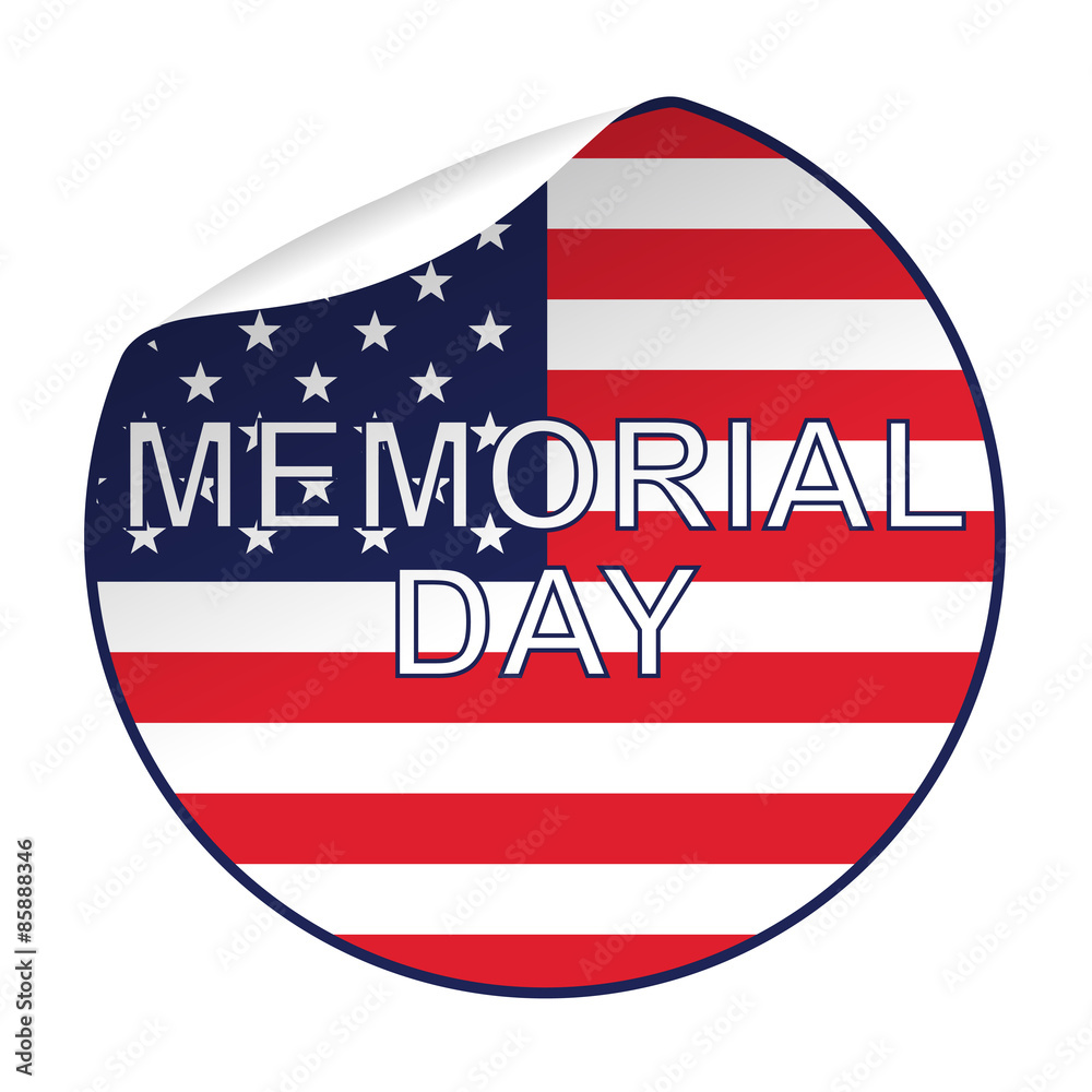 Pegatina bandera USA con texto MEMORIAL DAY Pegatina bandera USA con texto MEMORIAL DAY