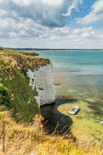 Cliffs Old Harry Rocks in Dorset - Jurrasic coast chalk formatio photo