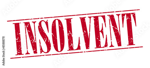 insolvent red grunge vintage stamp isolated on white background