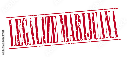 legalize marijuana red grunge vintage stamp isolated on white background