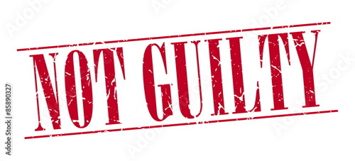not guilty red grunge vintage stamp isolated on white background