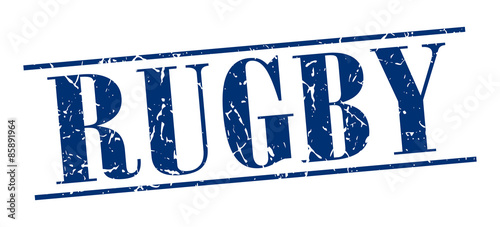 rugby blue grunge vintage stamp isolated on white background