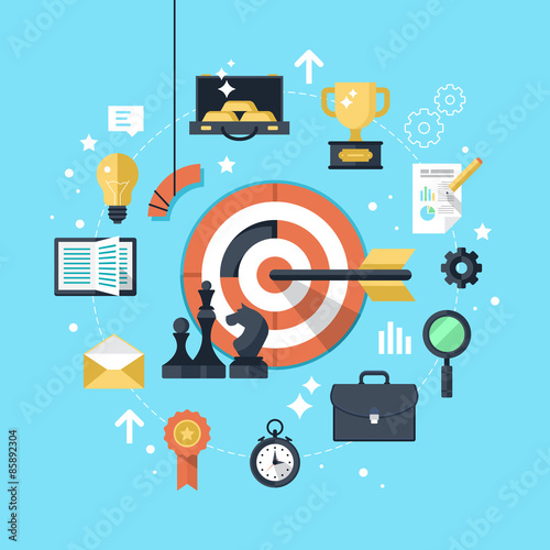 Flat stylish design for business strategy concept