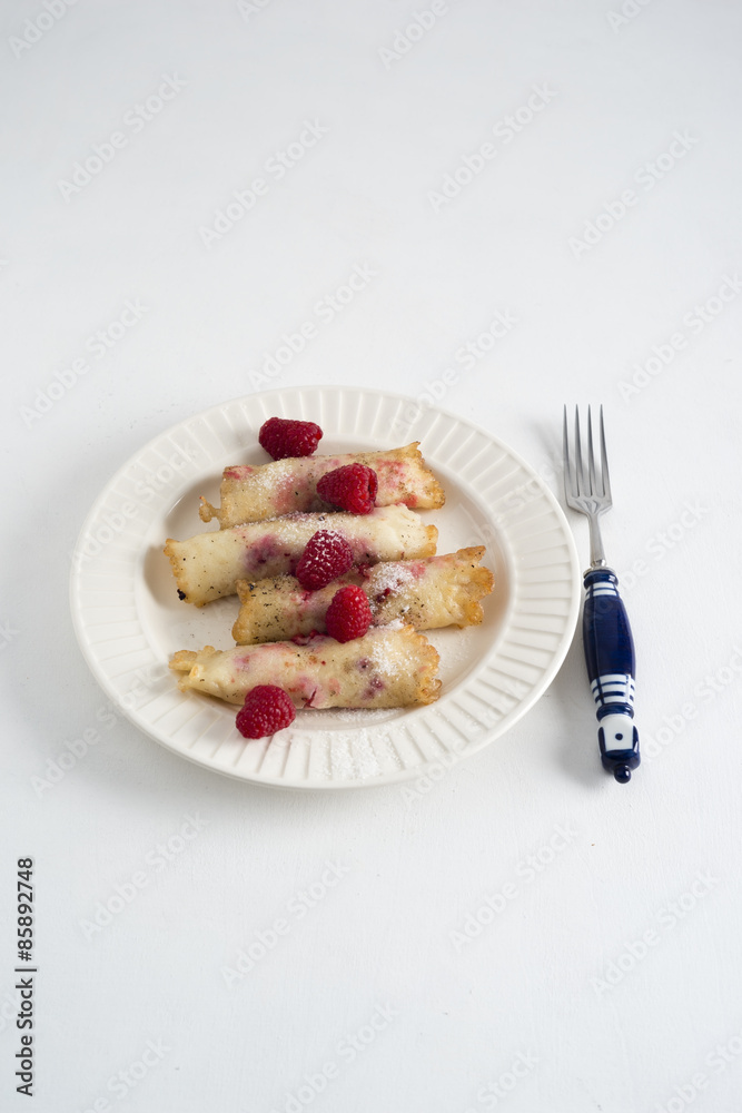 pancake with raspberries