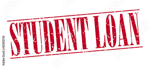 student loan red grunge vintage stamp isolated on white background