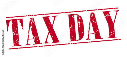 tax day red grunge vintage stamp isolated on white background