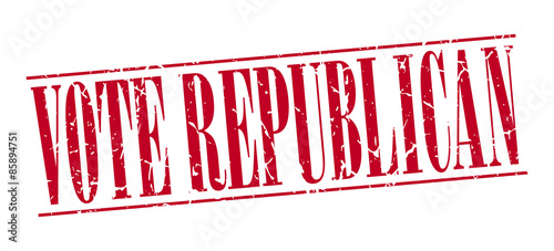 vote republican red grunge vintage stamp isolated on white background