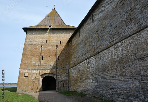 Gosudareva tower of the fortress at Shlisselburg city. Fortress called Oreshek (Nut fortress) photo