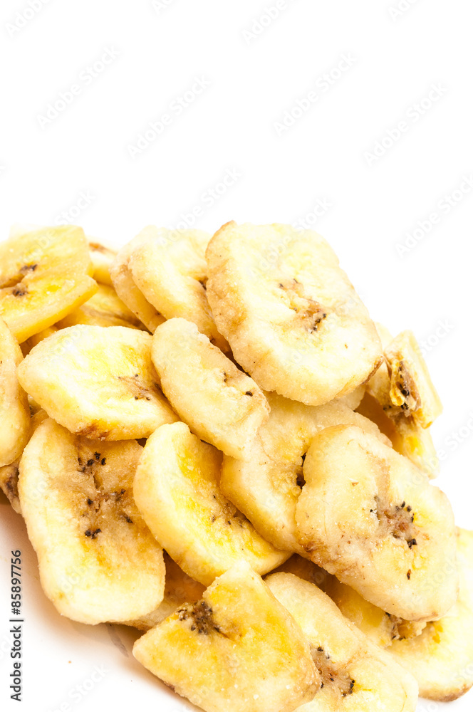 Bananenchips freigestellt