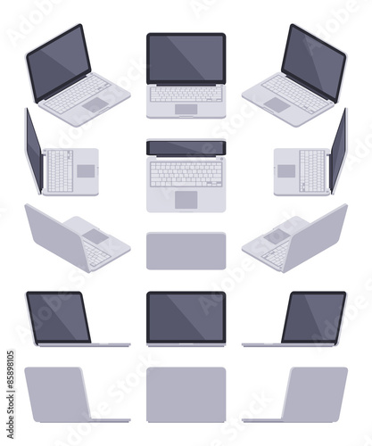 Isometric gray laptop