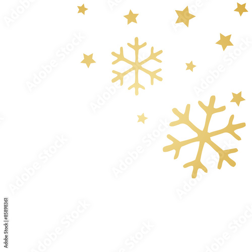 Weihnachten, Sterne, gold, Schnee