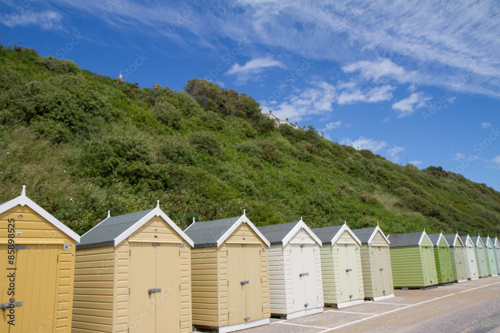 Colorful Beach huts, Bournemouth, Dorset, UK
