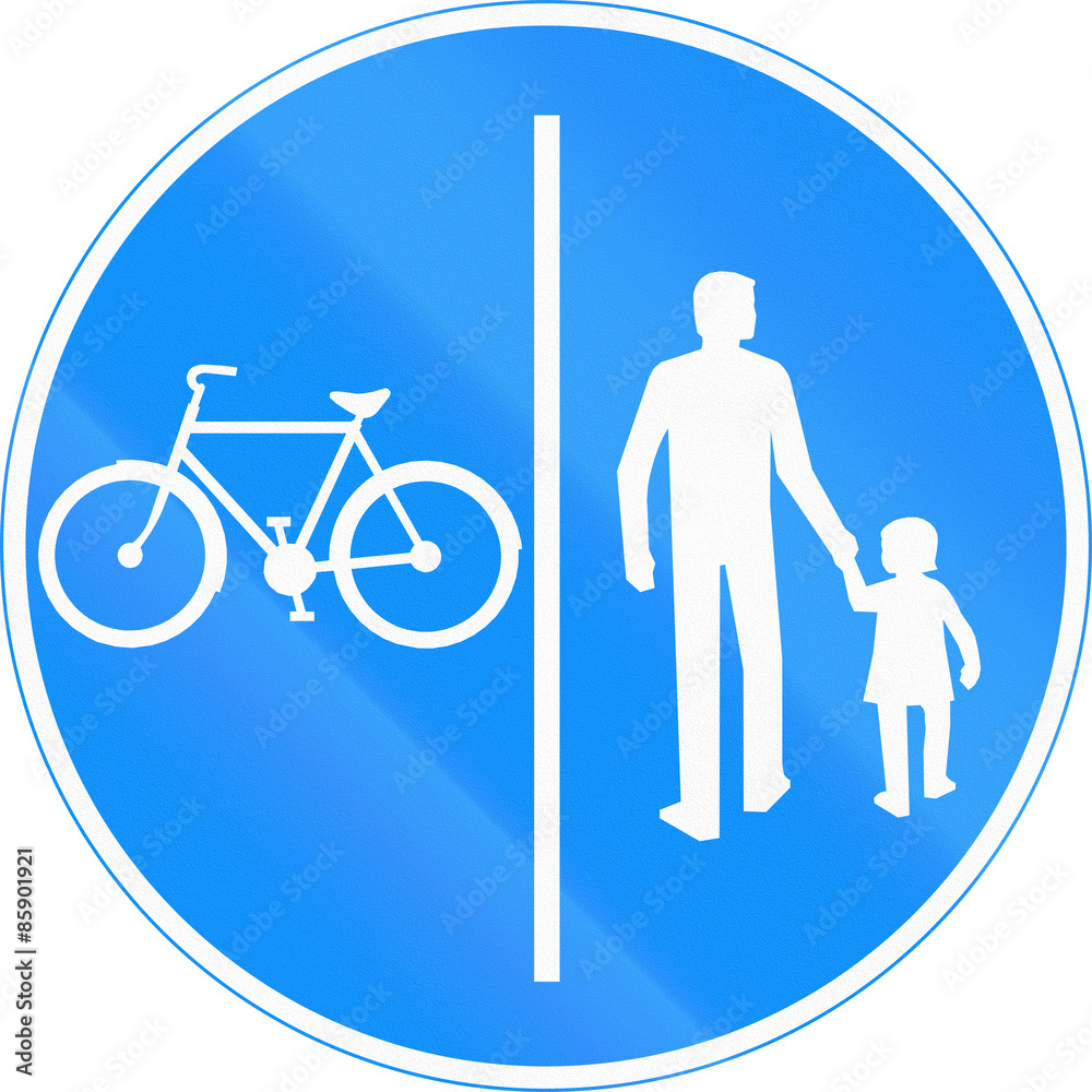 Road sign 424 in Finland - Segregated pedestrian and cycle path Road sign 424 in Finland - Segregated pedestrian and cycle path