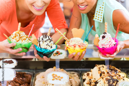 Parlor with many different sorts of ice cream photo