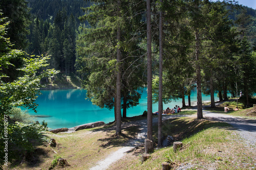 Amazing landscape at the lake Cauma in Switzerland photo