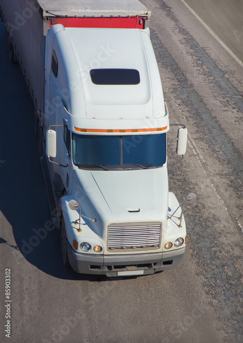 truck moves on highway