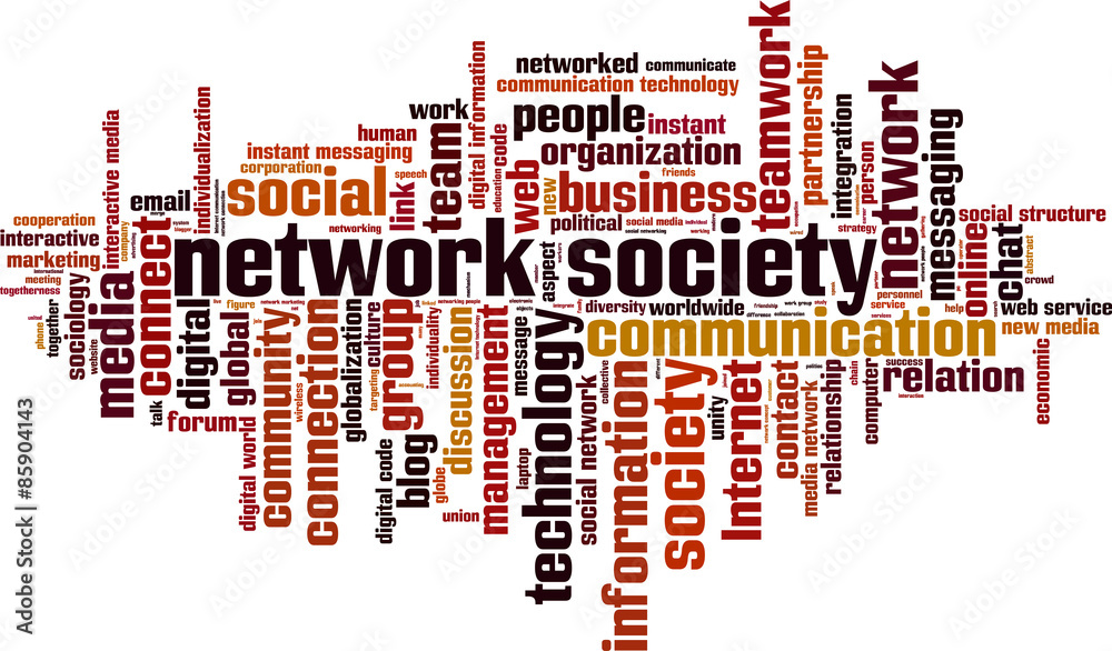 Network society word cloud concept. Vector illustration Network society word cloud concept. Vector illustration