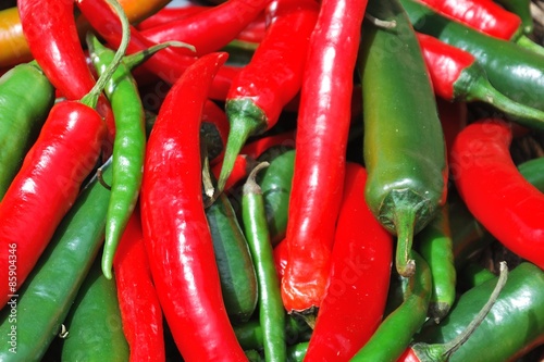 Red and Green Chilli peppers