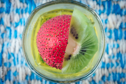 Jelly, strawberry  kiwi fruit